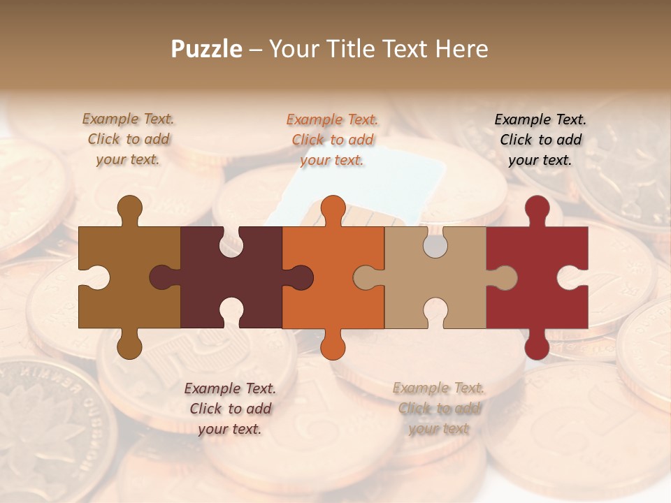 A Small Sim Card Sitting On Top Of A Pile Of Coins PowerPoint Template