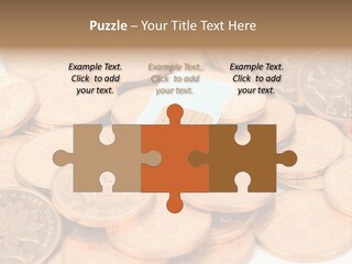 A Small Sim Card Sitting On Top Of A Pile Of Coins PowerPoint Template