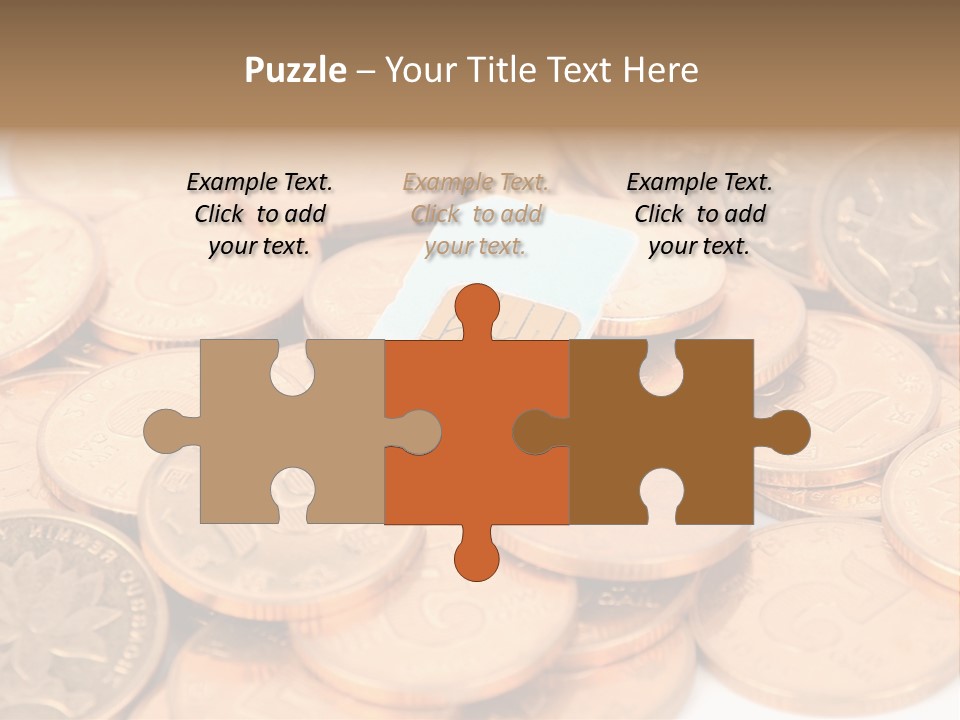 A Small Sim Card Sitting On Top Of A Pile Of Coins PowerPoint Template