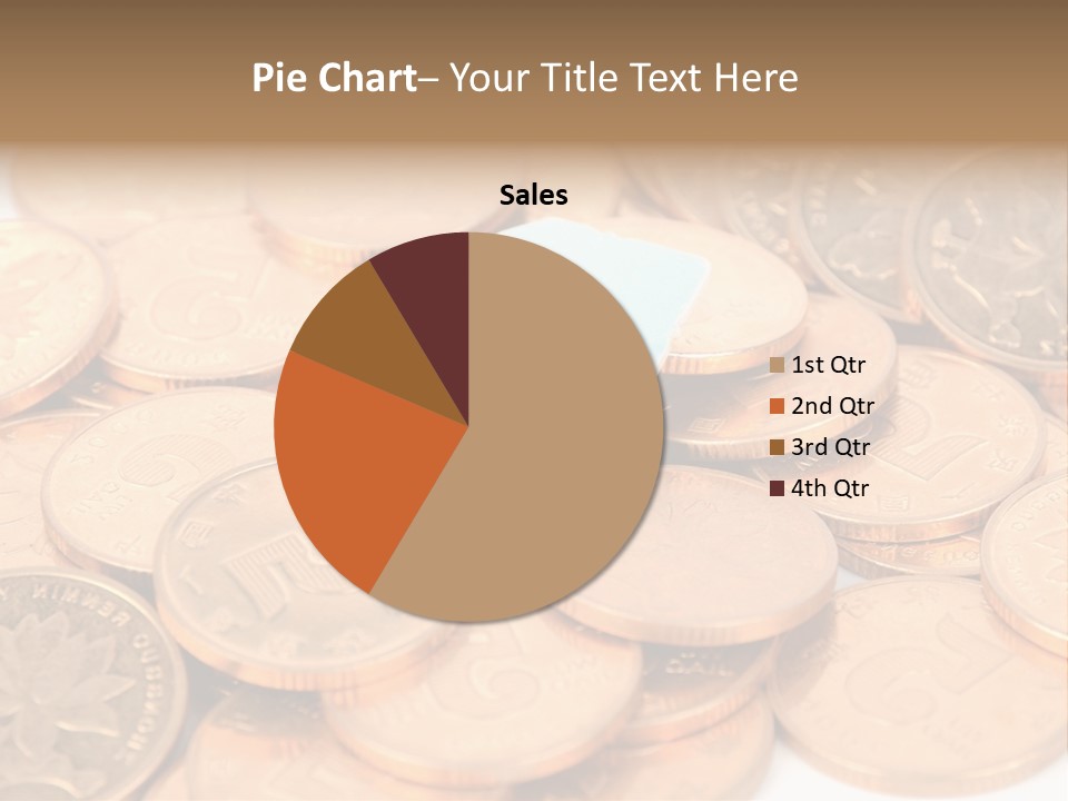 A Small Sim Card Sitting On Top Of A Pile Of Coins PowerPoint Template