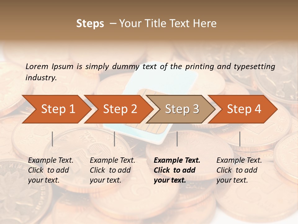 A Small Sim Card Sitting On Top Of A Pile Of Coins PowerPoint Template