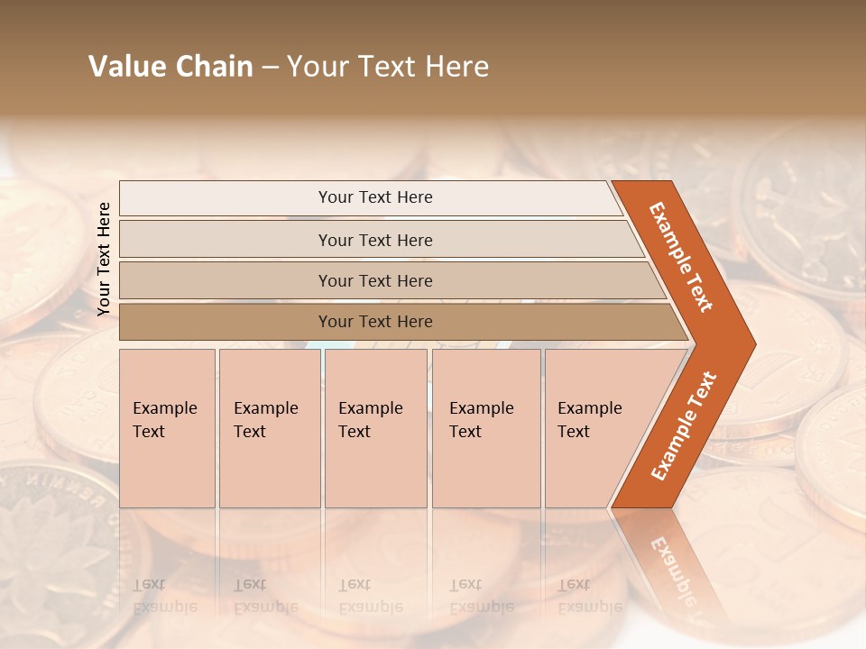 A Small Sim Card Sitting On Top Of A Pile Of Coins PowerPoint Template