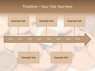 A Small Sim Card Sitting On Top Of A Pile Of Coins PowerPoint Template