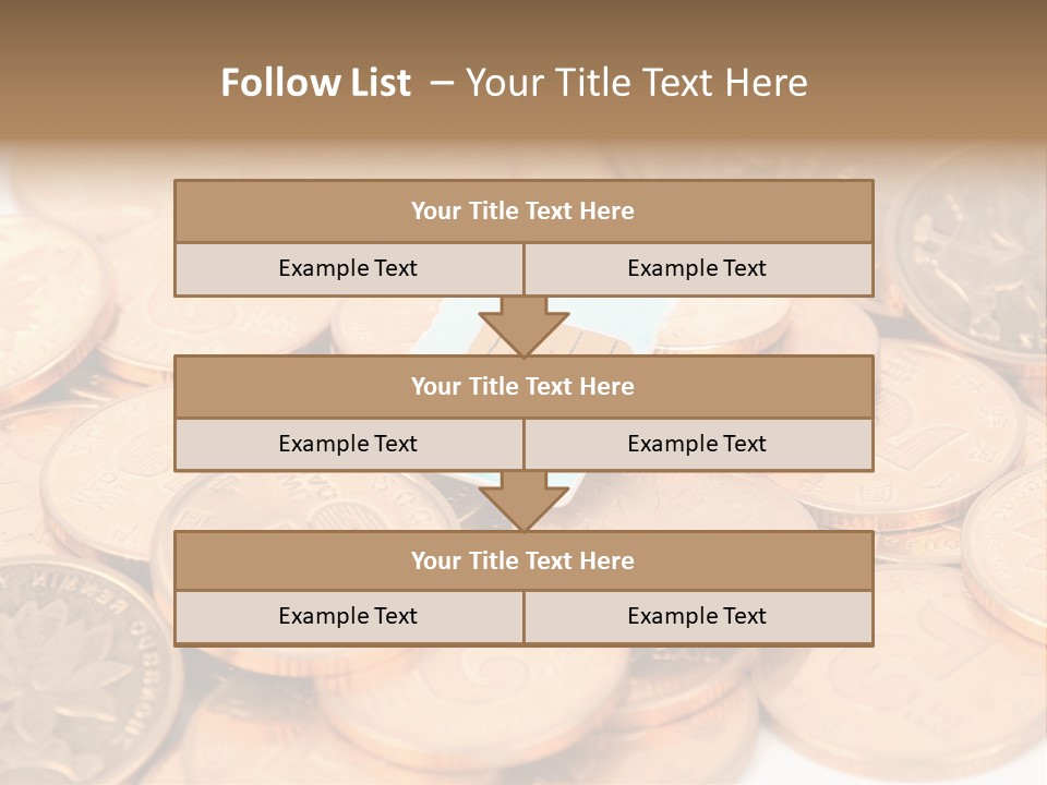 A Small Sim Card Sitting On Top Of A Pile Of Coins PowerPoint Template