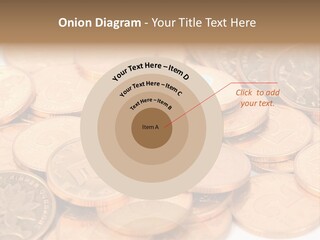 A Small Sim Card Sitting On Top Of A Pile Of Coins PowerPoint Template