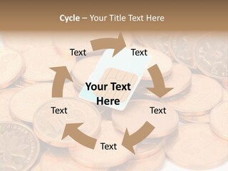 A Small Sim Card Sitting On Top Of A Pile Of Coins PowerPoint Template