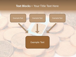 A Small Sim Card Sitting On Top Of A Pile Of Coins PowerPoint Template