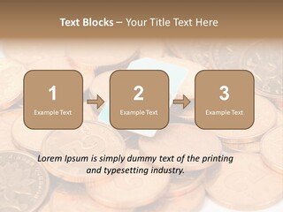 A Small Sim Card Sitting On Top Of A Pile Of Coins PowerPoint Template