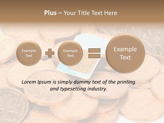 A Small Sim Card Sitting On Top Of A Pile Of Coins PowerPoint Template
