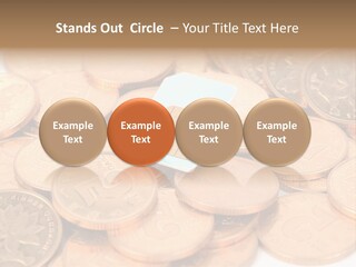 A Small Sim Card Sitting On Top Of A Pile Of Coins PowerPoint Template