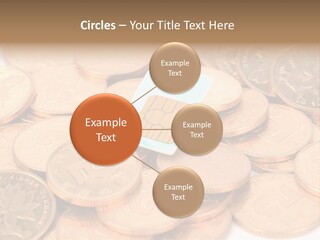 A Small Sim Card Sitting On Top Of A Pile Of Coins PowerPoint Template