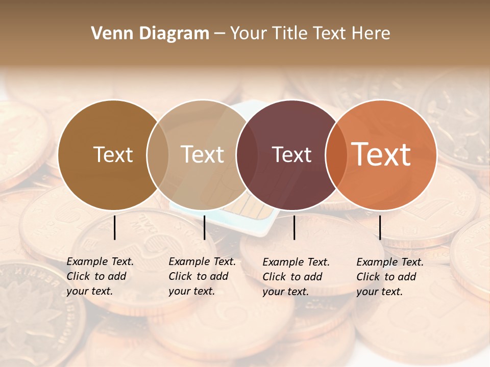 A Small Sim Card Sitting On Top Of A Pile Of Coins PowerPoint Template