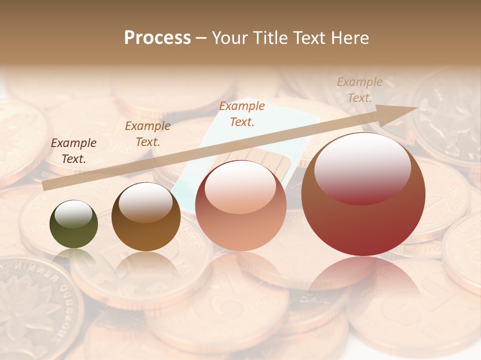 A Small Sim Card Sitting On Top Of A Pile Of Coins PowerPoint Template