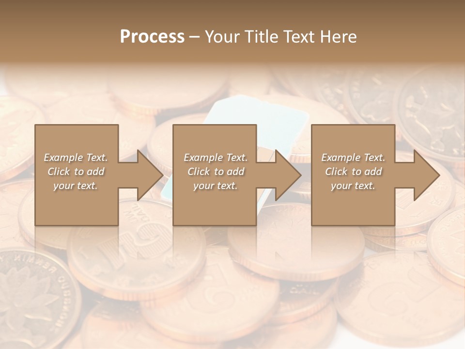 A Small Sim Card Sitting On Top Of A Pile Of Coins PowerPoint Template