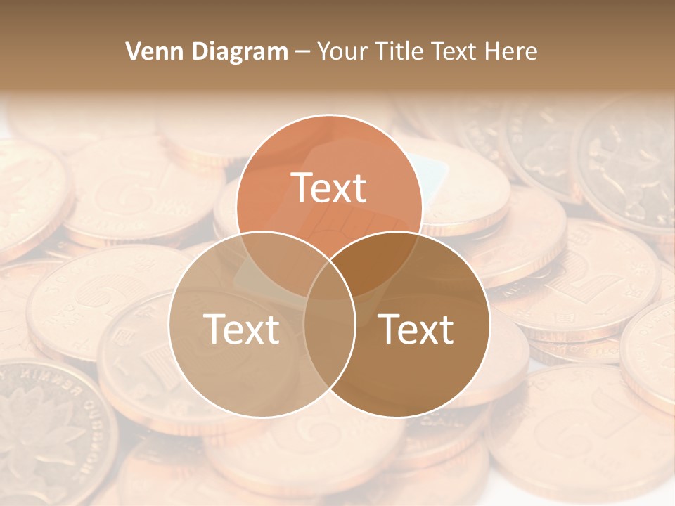 A Small Sim Card Sitting On Top Of A Pile Of Coins PowerPoint Template