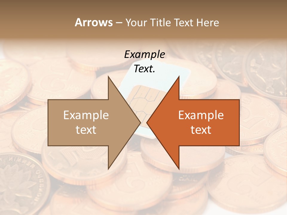 A Small Sim Card Sitting On Top Of A Pile Of Coins PowerPoint Template