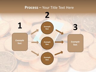 A Small Sim Card Sitting On Top Of A Pile Of Coins PowerPoint Template