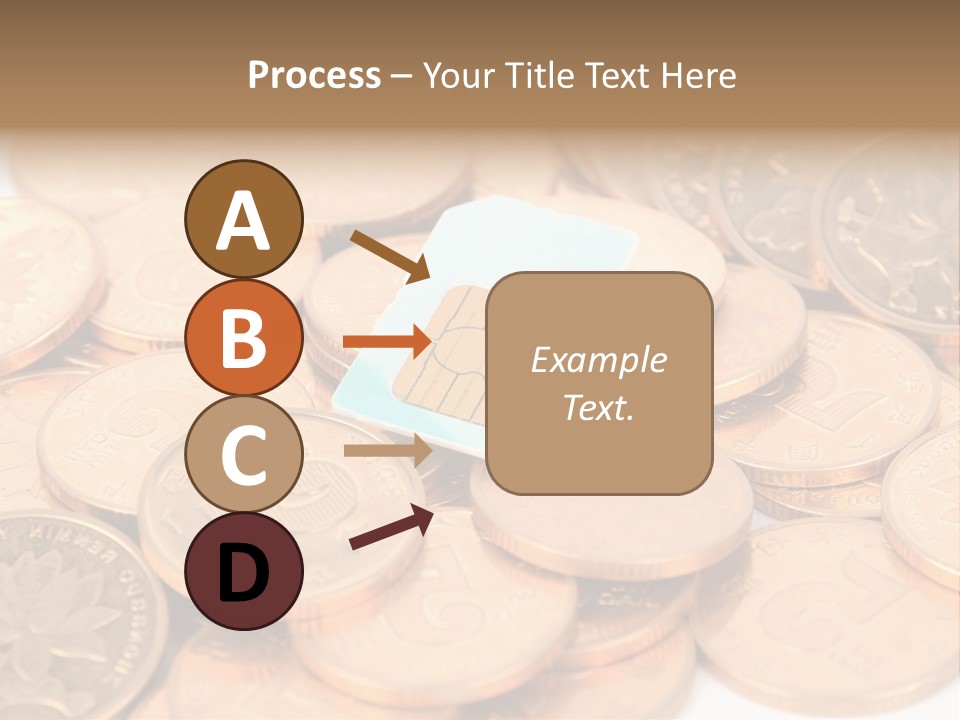 A Small Sim Card Sitting On Top Of A Pile Of Coins PowerPoint Template