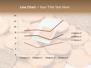 A Small Sim Card Sitting On Top Of A Pile Of Coins PowerPoint Template