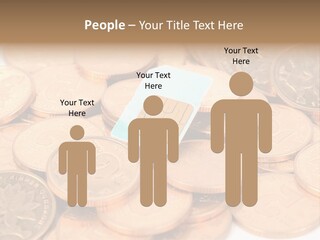 A Small Sim Card Sitting On Top Of A Pile Of Coins PowerPoint Template
