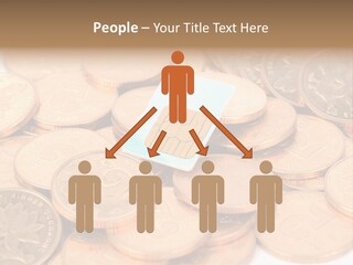 A Small Sim Card Sitting On Top Of A Pile Of Coins PowerPoint Template