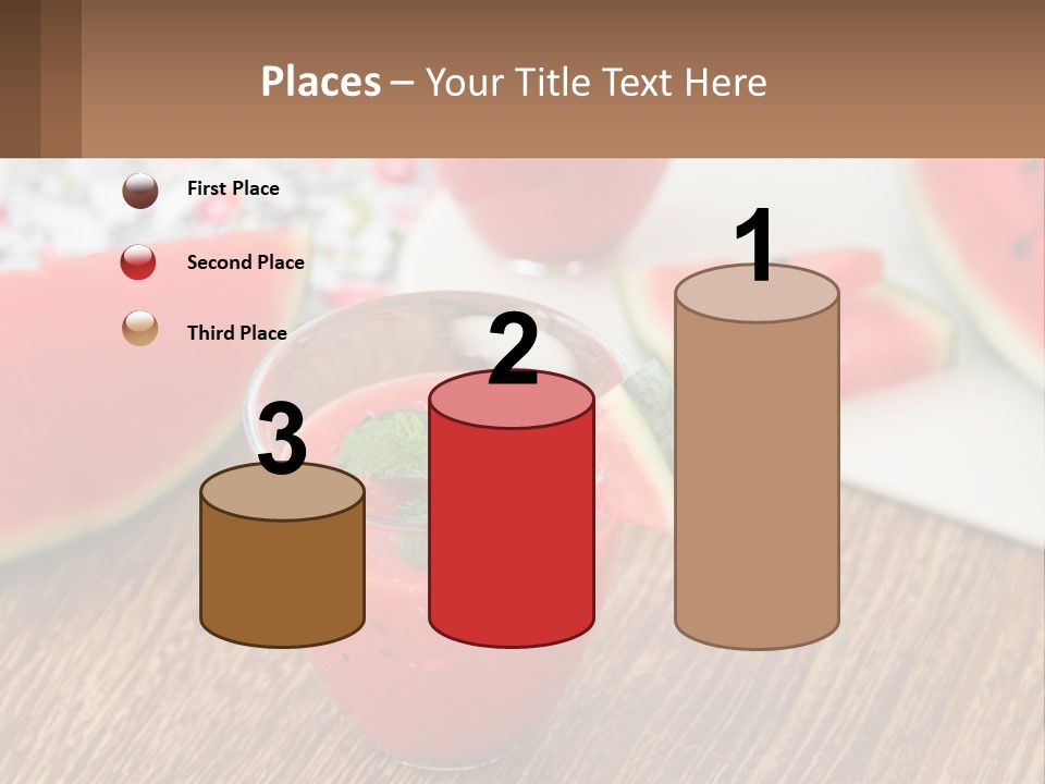 A Glass Of Watermelon Juice On A Table With Slices Of Watermelon PowerPoint Template