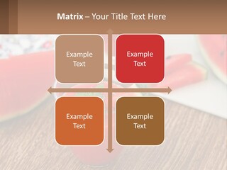 A Glass Of Watermelon Juice On A Table With Slices Of Watermelon PowerPoint Template
