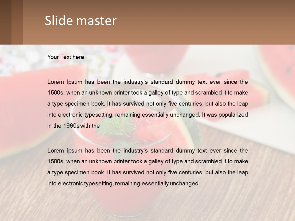 A Glass Of Watermelon Juice On A Table With Slices Of Watermelon PowerPoint Template
