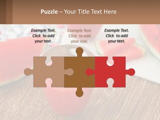 A Glass Of Watermelon Juice On A Table With Slices Of Watermelon PowerPoint Template