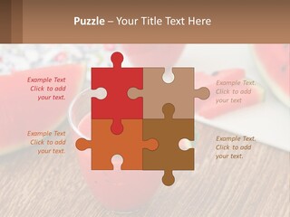 A Glass Of Watermelon Juice On A Table With Slices Of Watermelon PowerPoint Template