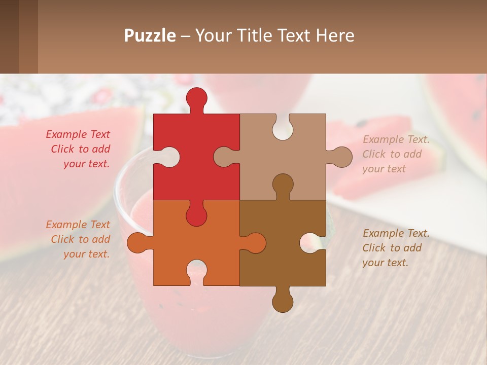 A Glass Of Watermelon Juice On A Table With Slices Of Watermelon PowerPoint Template