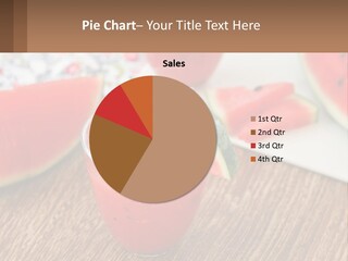 A Glass Of Watermelon Juice On A Table With Slices Of Watermelon PowerPoint Template