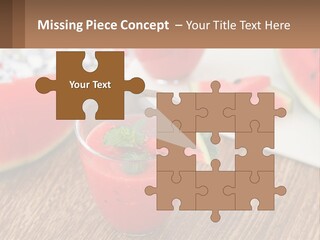 A Glass Of Watermelon Juice On A Table With Slices Of Watermelon PowerPoint Template