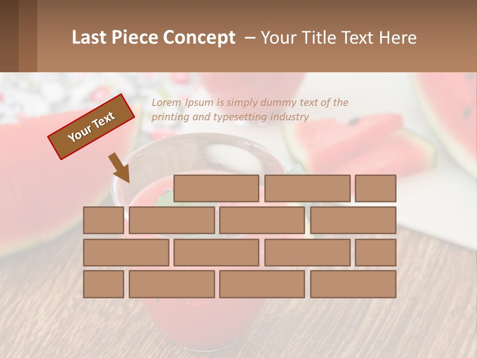 A Glass Of Watermelon Juice On A Table With Slices Of Watermelon PowerPoint Template