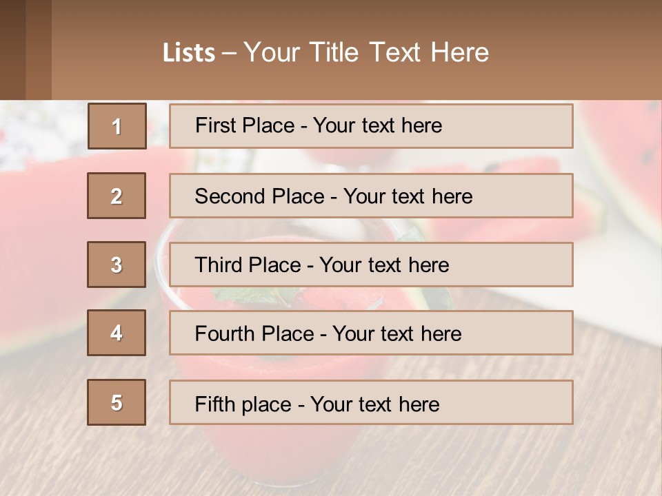 A Glass Of Watermelon Juice On A Table With Slices Of Watermelon PowerPoint Template