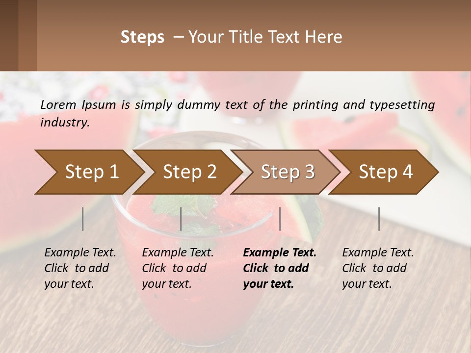 A Glass Of Watermelon Juice On A Table With Slices Of Watermelon PowerPoint Template