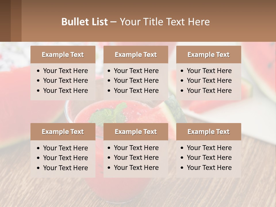 A Glass Of Watermelon Juice On A Table With Slices Of Watermelon PowerPoint Template
