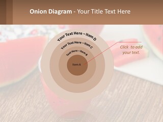 A Glass Of Watermelon Juice On A Table With Slices Of Watermelon PowerPoint Template