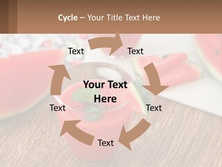A Glass Of Watermelon Juice On A Table With Slices Of Watermelon PowerPoint Template