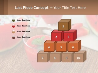 A Glass Of Watermelon Juice On A Table With Slices Of Watermelon PowerPoint Template