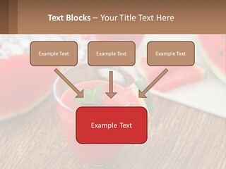 A Glass Of Watermelon Juice On A Table With Slices Of Watermelon PowerPoint Template