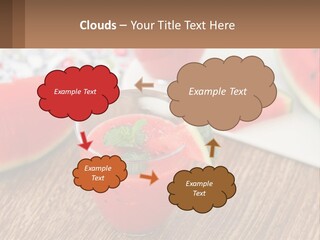 A Glass Of Watermelon Juice On A Table With Slices Of Watermelon PowerPoint Template