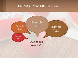 A Glass Of Watermelon Juice On A Table With Slices Of Watermelon PowerPoint Template