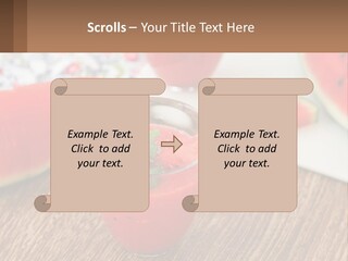 A Glass Of Watermelon Juice On A Table With Slices Of Watermelon PowerPoint Template