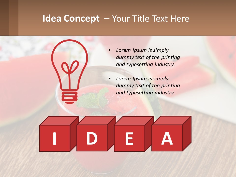 A Glass Of Watermelon Juice On A Table With Slices Of Watermelon PowerPoint Template