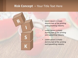A Glass Of Watermelon Juice On A Table With Slices Of Watermelon PowerPoint Template