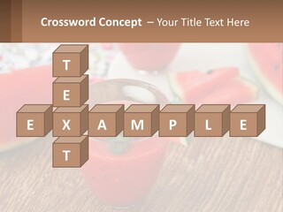 A Glass Of Watermelon Juice On A Table With Slices Of Watermelon PowerPoint Template