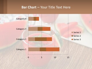 A Glass Of Watermelon Juice On A Table With Slices Of Watermelon PowerPoint Template
