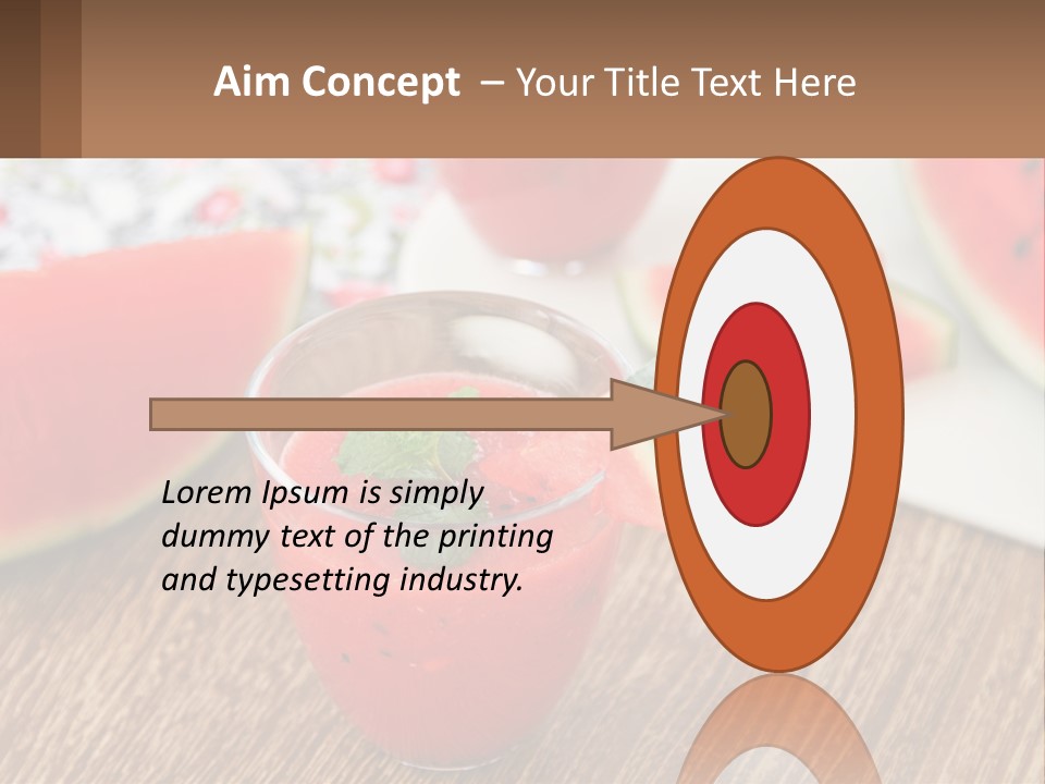 A Glass Of Watermelon Juice On A Table With Slices Of Watermelon PowerPoint Template