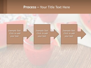 A Glass Of Watermelon Juice On A Table With Slices Of Watermelon PowerPoint Template